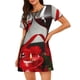 thumbnail image 1 of Fotbe Red Wine Rose Bata de Dormir para Mujer con Estampado, Camisón de Algodón de Manga Corta, Ropa de Dormir Casual, 1 of 6
