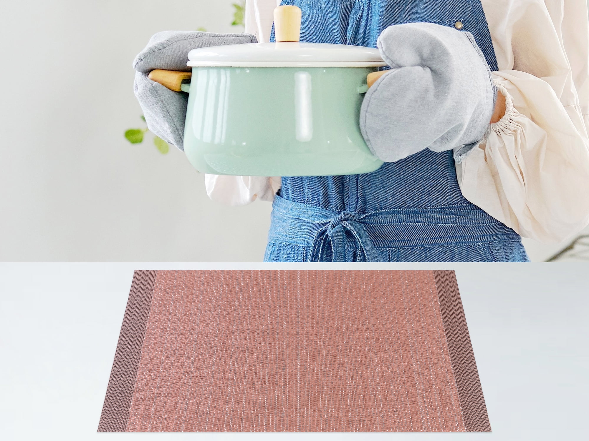 Unique Bargains Set of 8 Washable Placemats for Kitchen Dining Table Decor Coffee