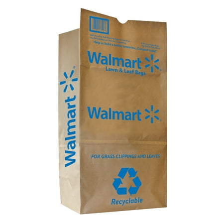 "Walmart" Lawn and Leaf Bag, 5 Count, Self Standing, Natural Kraft, 30 Gallon