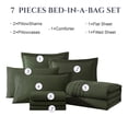 thumbnail image 2 of Amberspace 7-piece Bed in a Bag Comforter Set with Sheets,Olive Green,King, 2 of 7