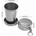 thumbnail image 4 of Pack of 2 Collapsible Cup Stainless Steel Camping Mug Telescopic Portable 75ML Folding Cup with Keychain Cups Mugs, 4 of 5