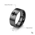 thumbnail image 2 of PAURO Men Stainless Steel Ring Classical Simple Plain Christian Cross Religious Wedding Band Ring 8mm Black Size 12, 2 of 5