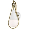 thumbnail image 5 of 60/7921 Nuvo Lighting Admiral - 1 Light Wall Sconce In Contemporary Style-15.38 Inches Tall and 6.5 Inches Wide-Matte White/Natural Brass Finish, 5 of 19