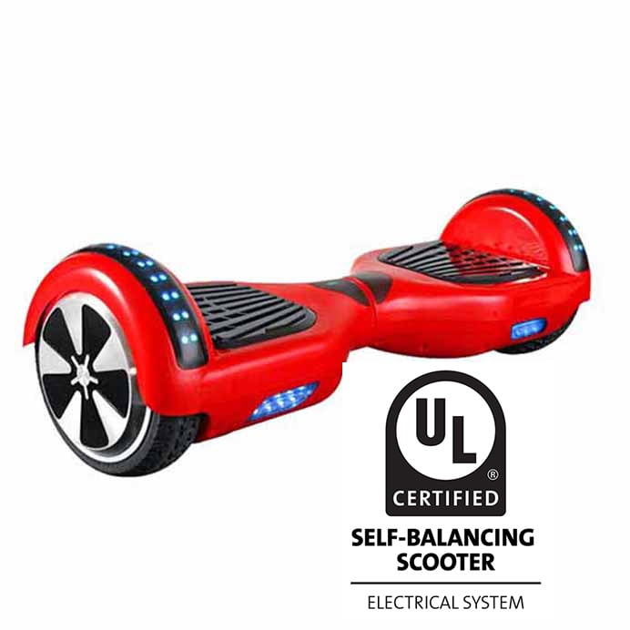 6.5 Inch Hoverboard with Front Light LED Light Bluetooth UL2272 Certified Red Walmart