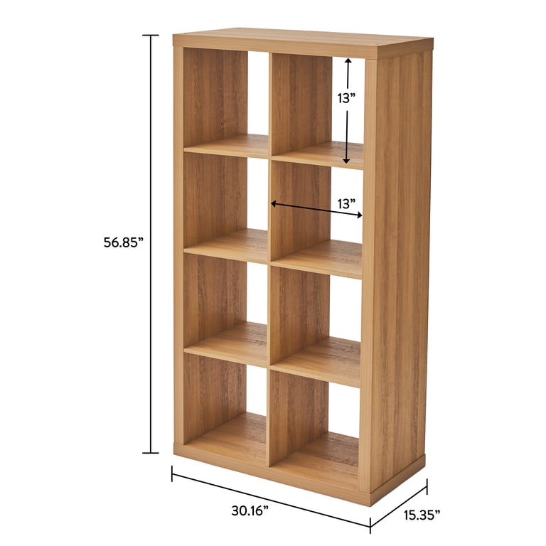 Better Homes & Gardens 8 Cube Storage Organizer, Light Honey