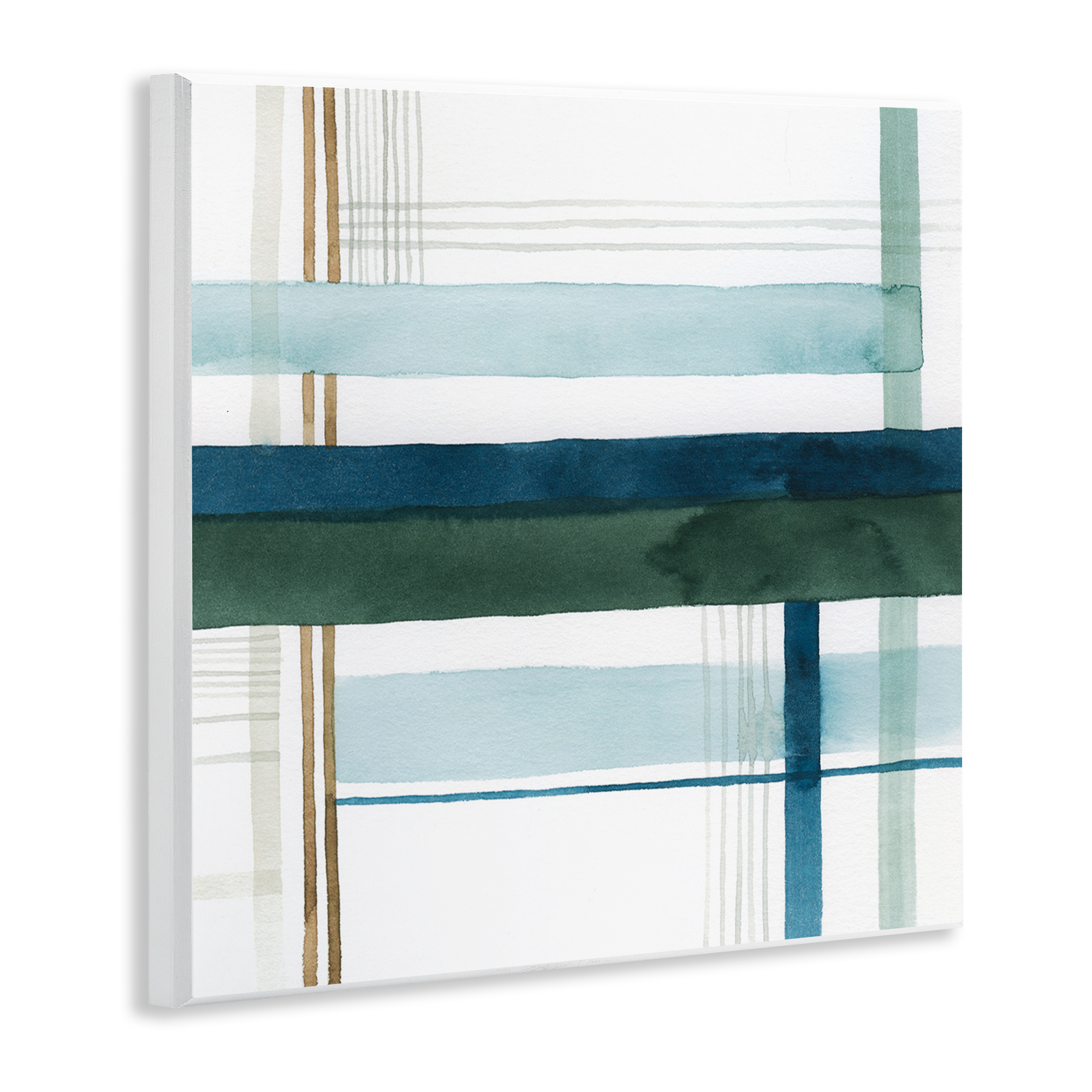 Stupell Industries Woven Green Hue Pattern Abstract Painting Unframed Art Print Wall Art, 12 x 12