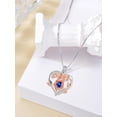 thumbnail image 5 of Dorunmo Blue Heart Necklace for Women 925 Sterling Silver Sapphire Rose Necklace September Birthstone Jewelry for Mom Women, 5 of 10