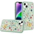 thumbnail image 2 of For iPhone 14/13 Butterfly Ornaments Diamond Bling Glitter Hybrid Case - Teal, 2 of 3