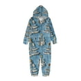 thumbnail image 2 of Odeerbi Christmas Onesie Pajamas for Family Holiday Sleep Jumpsuit Long Sleeve Family Christmas Pajamas Matching Sets Kids Fashion Printed Hooded Jumpsuit Sleepwear PJs Set Blue, 2 of 5