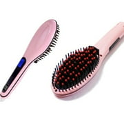 Fast & Easy Straight Ceramic Hair Straightener Brush For Travel & Home