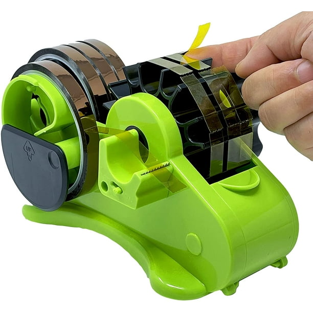 Multi-Roll Semi-Automatic Desk Tape Dispenser - Cut Multiple Tapes to 1.5