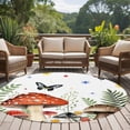 thumbnail image 4 of Spring Mushrooms Round Area Rug 7Ft Washable Circle Rugs for Dorm Laundry Room, Farmhouse Pastoral Botanical Watercolor Non-Slip Carpet Floor Mats Indoor Outdoor Carpet Runner Aesthetic Home Decor, 4 of 8