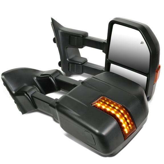DNA Motoring TWM-057-T888-BK-AM For 2008 to 2016 Ford F250 F350 F450 F550 Super Duty Pair Power Adjustment Heated LED Turn Signal Towing Mirror 09 10 11 12 13 14 15