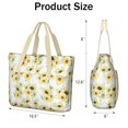 thumbnail image 3 of Tote Bag for Women - White Sunflower Shoulder Bag - Large Utility Work Duffle Bag with Zipper Handbag for Travel, Work, Sprots, 3 of 5