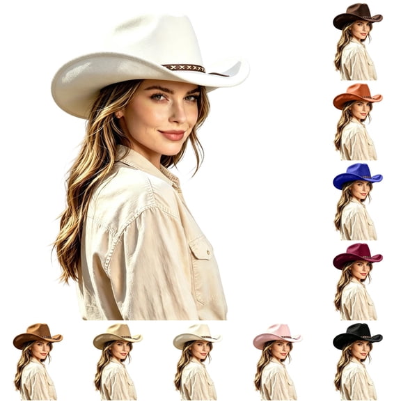 Western Cowboy Hat for and Or Hat for Parties Outdoor Events and Everyday Wear Without Brim Or Strap Cowboy Hat Bands for Women Cow Head Tan Hats for Women Ski Stuff for Girls Western Hats for