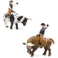 thumbnail image 2 of Little Buster Toys Bucking Bull and Rider 2 Pack - Brown Bull con jinete y blanco y negro Little Buster Toys Little Buster Toys, 2 of 2