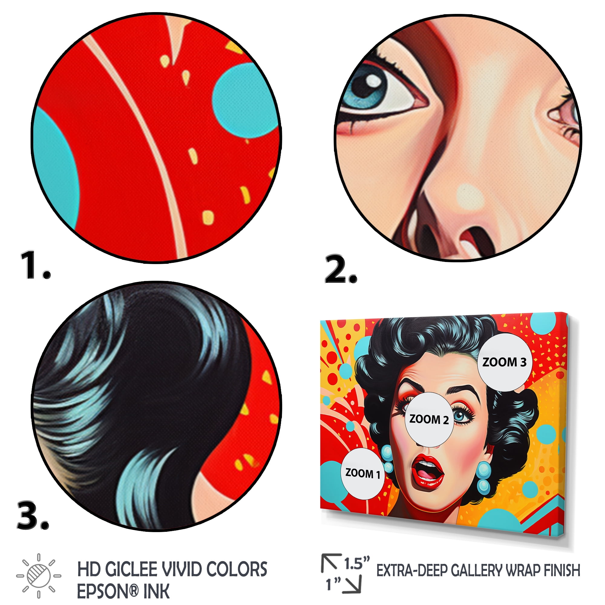 Designart Pop Art Oversized framed wall art decor, Pop Art framed