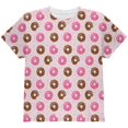 thumbnail image 1 of Frosted Donut Sprinkles Food Repeat Pattern All Over Youth T Shirt, 1 of 2