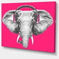 thumbnail image 2 of Elephant with Headphones - Contemporary Animal Art Canvas, 2 of 3