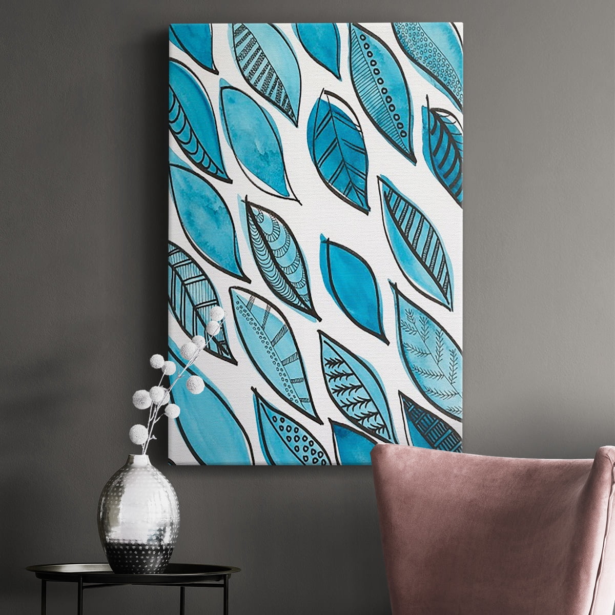 Patterned Leaf Shapes I Premium Gallery Wrapped Canvas - Ready to Hang