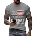 thumbnail image 5 of America 250 Shirts for Men Independence Day Usa Flag Print Short Sleeve Crew Neck Tops Big and Tall Classic Fit Summer Casual T-Shirt, Light Gray, #01 Light Gray, 5 of 5