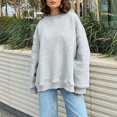 thumbnail image 2 of SHE IS Womens Sweatshirts No Hood with Pockets Plus Size Hoodies for Women Cotton Pullover Sweatshirts for Women with Pockets Womens Tops Casual Summer My Orders Placed, 2 of 6