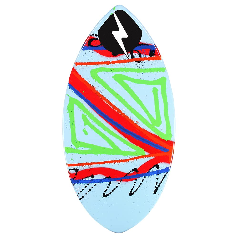 Zap Ace 50-Inch Skimboard White with Assorted Color Bottom Art