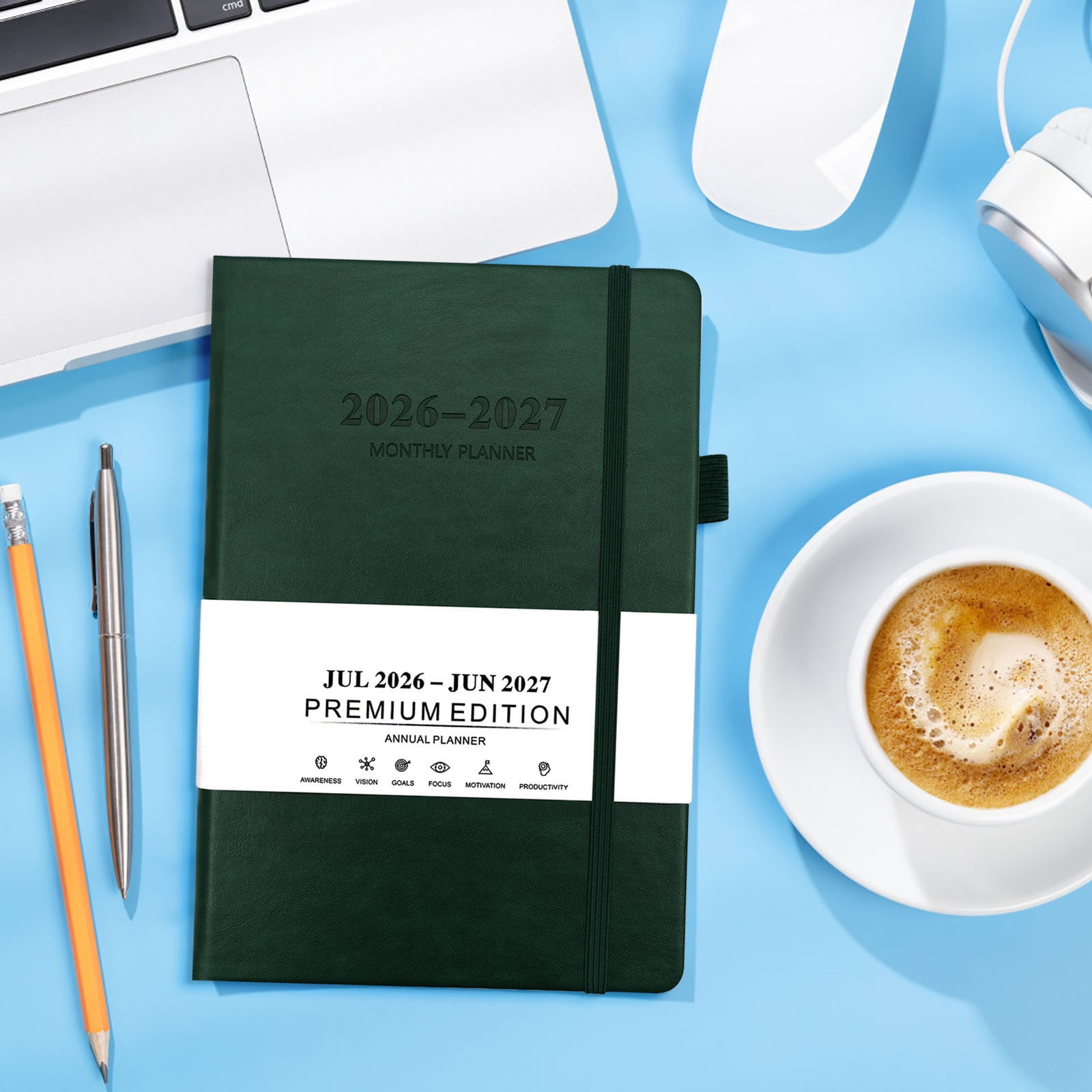 Tuvgenk Green Subject Notebook A5 Journal No Bleed Solid Travel Diary