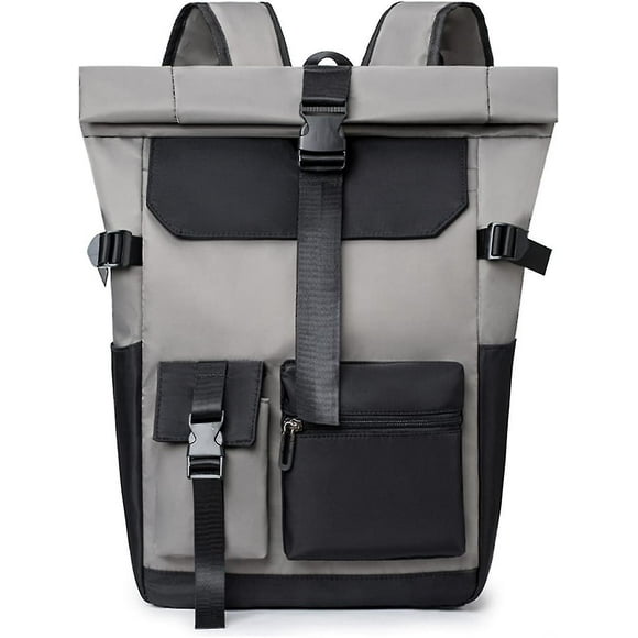 Roll Top Backpack Ultralight School Bag Laptop Backpack Fits 15.6 Inch Backpack For Men Women School University Business Travel Daypack Dark Gray