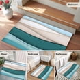 thumbnail image 6 of Teal Beige Area&nbsp;Rug 2x3ft Gradient Waves Abstract Ombre Stripes Modern Non-Slip&nbsp;Washable Square&nbsp;Rugs Soft Felt Indoor Floor Mat for Bedroom Kitchen Living Room Bathroom, 6 of 9