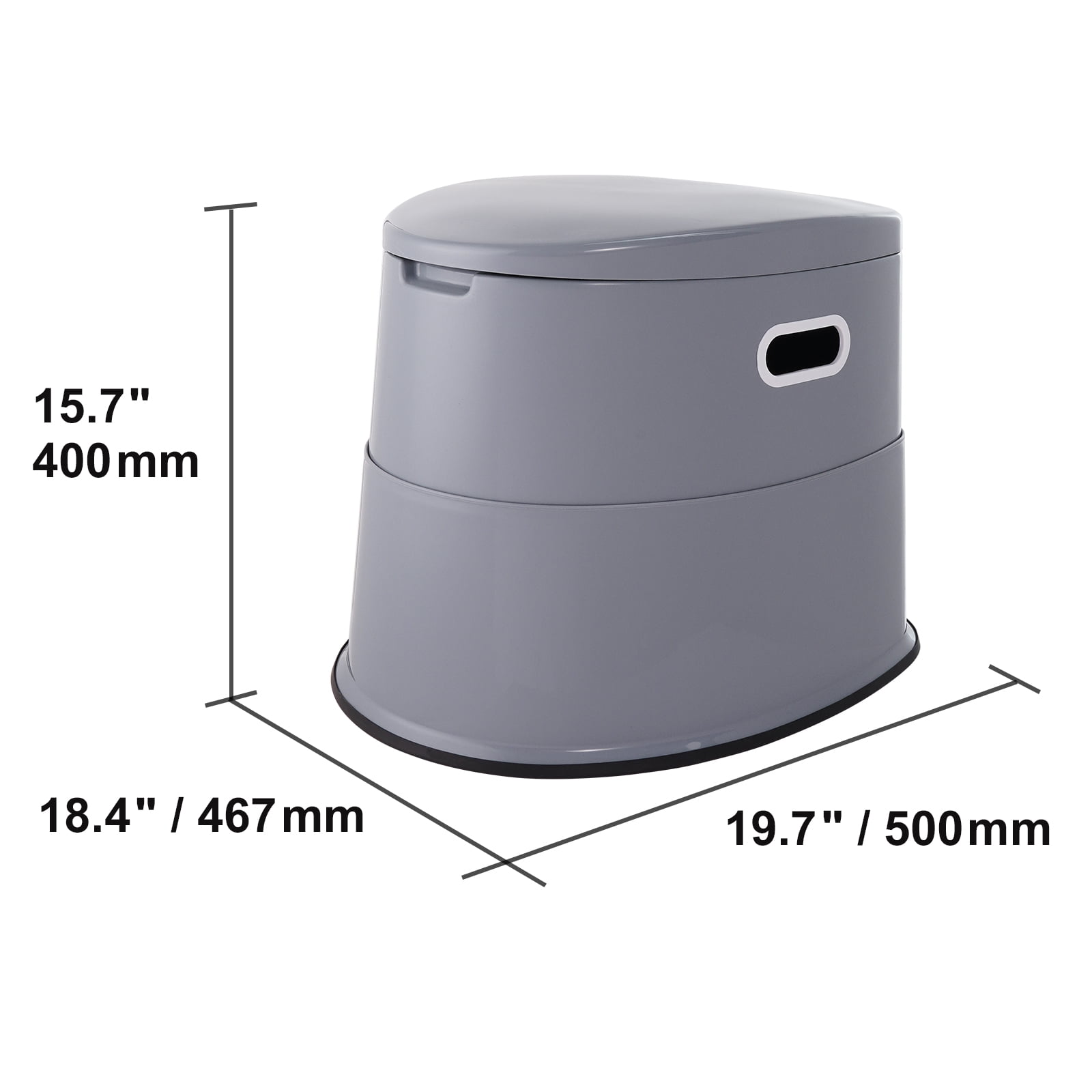 KFFKFF Mobile Commode, 1.3 Gal Split Inner Bucket & Paper Holder, Dual Cover, Ideal for Outdoor Use, Road Trips, Camping, for Both Adults & Children