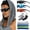3pack- Black+blue+red, variant on Wrap Around Polarized Sports Sunglasses with Cooling Towels & UV Arm Sleeves for Men Women Driving Fishing Cycling