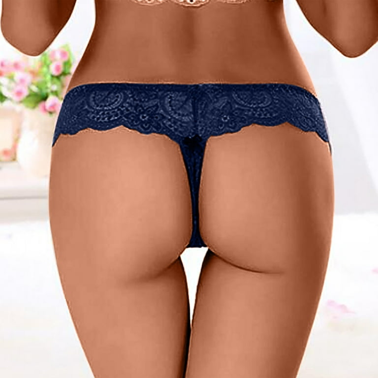 Efsteb Lace Thongs for Women Sexy Lace Hollow G Thong Low Waist Briefs  Lingerie Breathable Underwear Ropa Interior Mujer Transparent Sexy Comfy  Panties Wine 