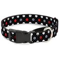 thumbnail image 1 of Buckle-Down Vinyl Records Stacked Black Gray Red White Martingale Dog Collar, 1 of 1