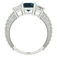 thumbnail image 4 of 3.61 ct Emerald Cut Natural London Blue Topaz 3 Stone 14K White Gold Womens Engagement Ring, 4 of 5