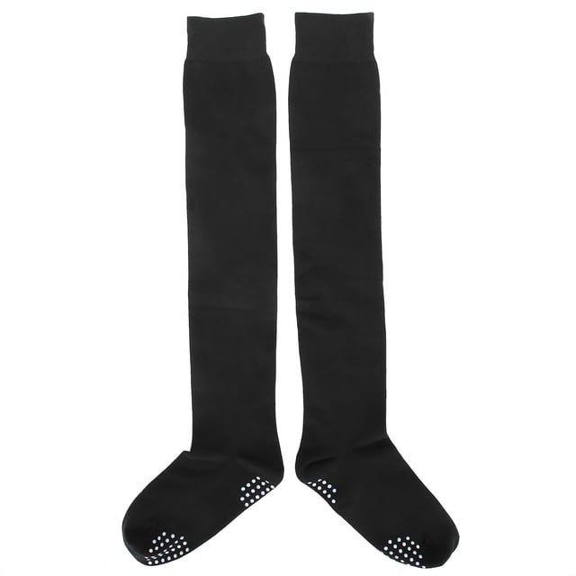 Calcetines de yoga para mujer Medias altas hasta el muslo cálidas antideslizantes para fitness Deportes de baile latino Negro