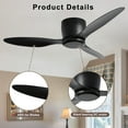 thumbnail image 4 of 42" Flush Mount Ceiling Fan without light, 3 Reversible Blades, with 6 Speeds Reversible DC Motor,Low Profile Ceiling Fan with no light for Living Room Kitchen Bedroom, 4 of 7
