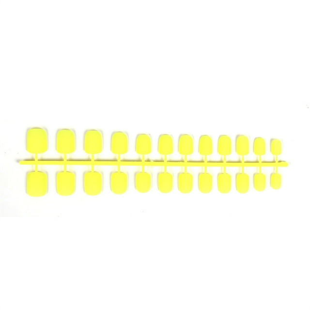 Vogacara 24 piezas de uñas postizas de ataúd esmerilado DIY exquisito estilo francés novela agraciada personalidad uñas acrílicas para amantes de la Juegos de manicura 21amarillo fluorescente Vogacara CE011411-21