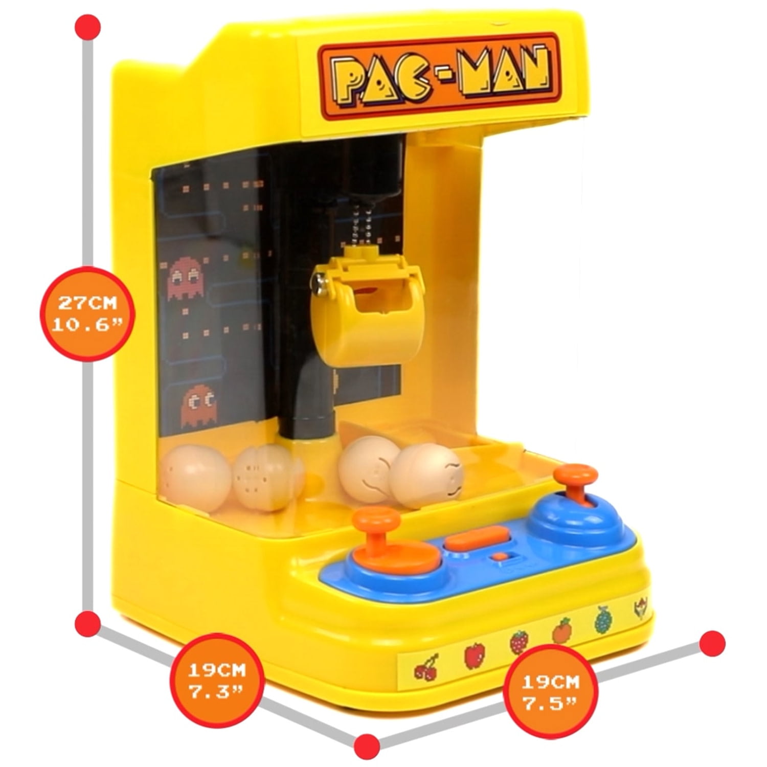 Pac-Man Arcade Claw Crane Core Series, Tabletop Game, Dual Joystick, Licensed Toy, Ages 4+, Multicolor, 1 Piece