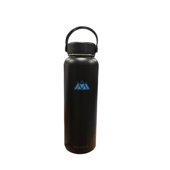 Vacuum Insulated Bottle - Stainless Steel Thermally Insulated Flask with Flex Cap - 40 fl oz - Black - by Polerce