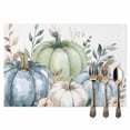 thumbnail image 2 of Fall Pumpkin Placemats Set of 6 Green Leaf Flower Oil Painting Autumn Heat Insulated Linen Place Mats, Washable Stain-Proof Table Mats for Dining Tables Holiday Decor 13x19inch, 2 of 9