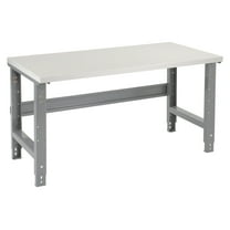 Adjustable Height Workbench C-Channel Leg, 72"W x 36"D, 1-5/8" Plastic Laminate Square Edge, Gray