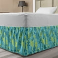 thumbnail image 1 of Natural Bed Skirt, Abstract Asian Plants with Exotic Bamboo Patterns Botanical Art, Elastic Bedskirt Dust Ruffle Wrap Around for Bedding Decor, 4 Sizes, Yellow Pale Blue and Teal, by Ambesonne, 1 of 2