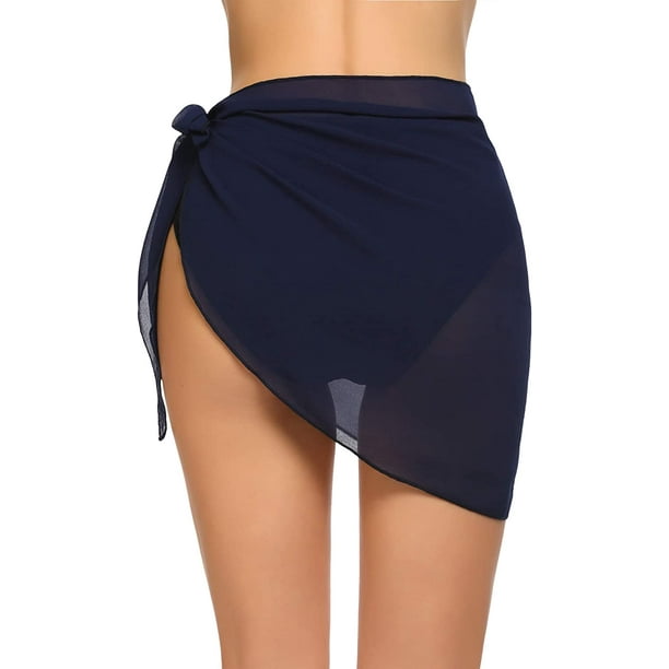 Women Short Sarongs Beach Wrap Sheer Bikini Wraps Chiffon Cover Ups for  Swimwear 