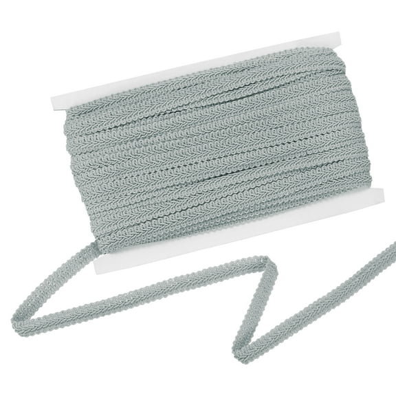 Uxcell Gimp Braid Trim, 1/2 Inch 12cm x 25 Yards Polyester Woven Trim Lace Ribbon Fabric Upholstery Trim for Sewing/Costume Gray