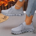 thumbnail image 6 of EKVAHL Women's Knit Upper Running Sneakers, Low Top Non Slip Tennis Sneakers, Solid Color Elastic Fit Athletic Sneakers Lace-Up Walking Shoes for Training Hiking Gray, 6 of 6