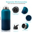 thumbnail image 2 of Insulated Water Bottle, 32oz Vacuum Stainless Steel Metal Sports Water Bottles with Stickers, Straw & Spout Lid (2 Lids), Double Walled to Keeps Hot, 2 of 8