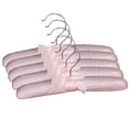 thumbnail image 1 of 5pcs Practical Sponge Padded Satin Hangers Clothes Racks Clothes Hangers (Pink), 1 of 6