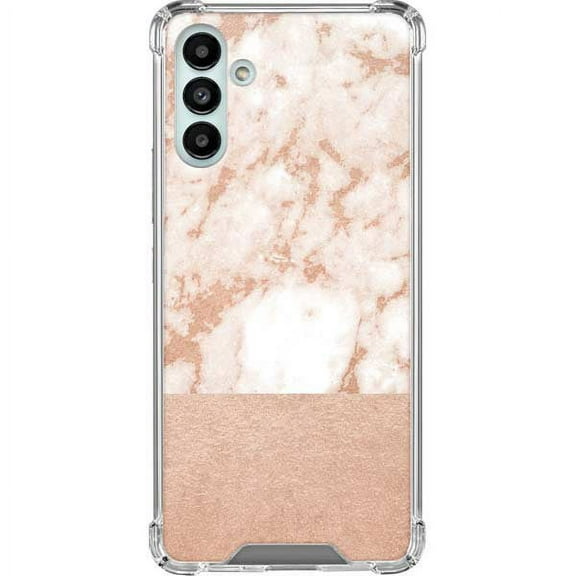 Skinit Marble White Rose Gold Marble Galaxy A13 5G Clear Case