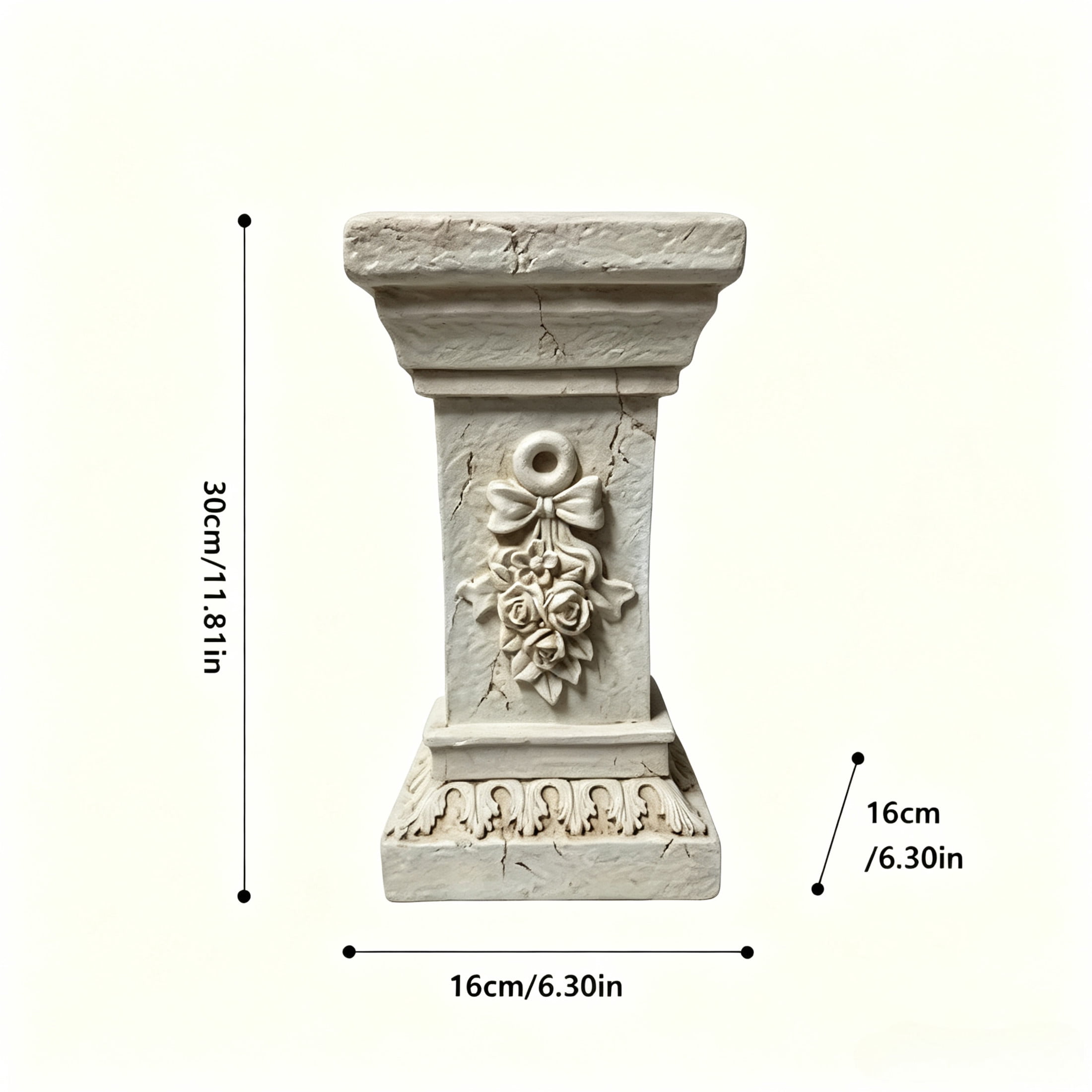 GDF Studio 11" Ancient Greek Style Carved Roman Column Pedestal, Garden Display Stand for Statues & Ornaments